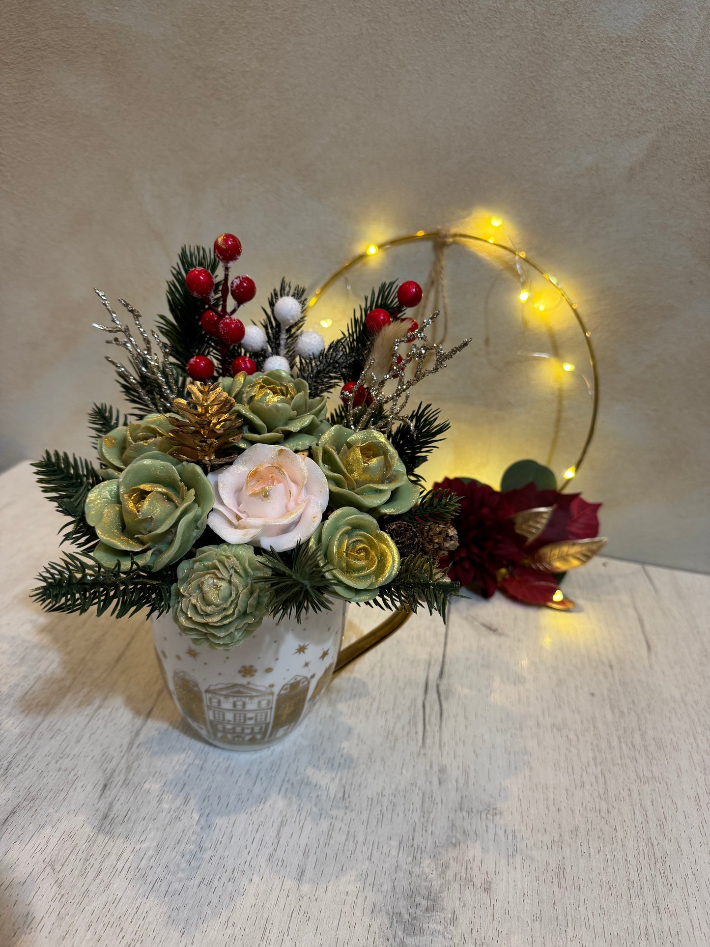 Una taza llena de un invierno suave